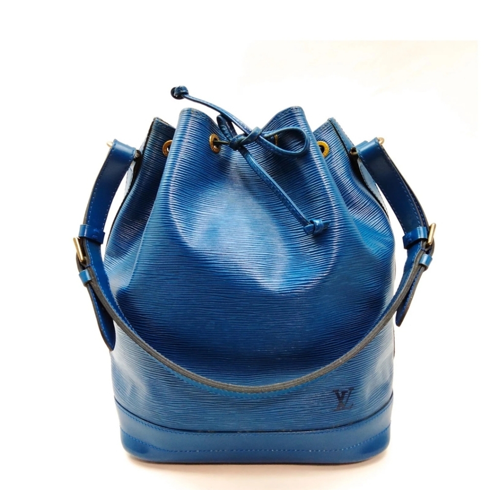 LOUIS VUITTON Epi Petit Noe Shoulder Bag Blue Purse Tote Bucket‎ Bag